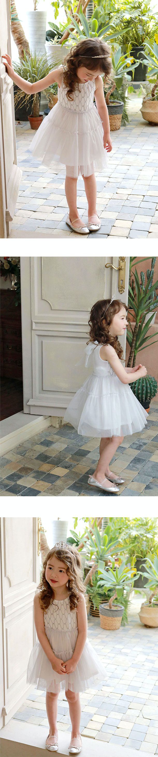 韓國 PuellaFLO - (剩7號)後背大蝴蝶結網紗洋裝-象牙白