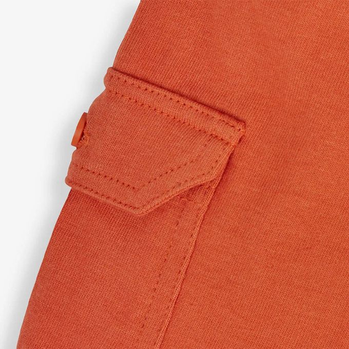 英國 JoJo Maman BeBe - 超優質嬰幼兒/兒童100%純棉綁繩工裝短褲2入組-橘綠