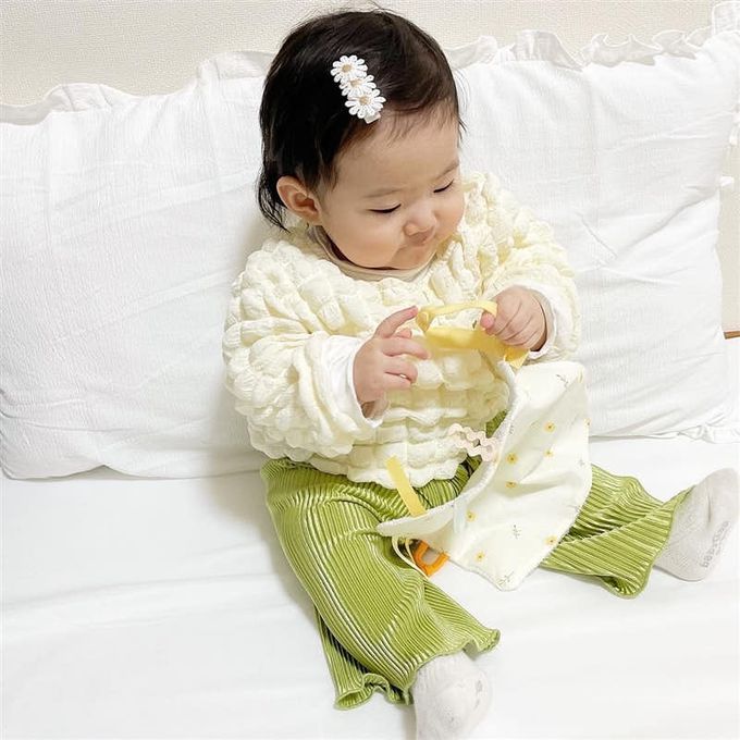 akachan honpo - 安撫手帕-小花-象牙白色 (約20×20cm)