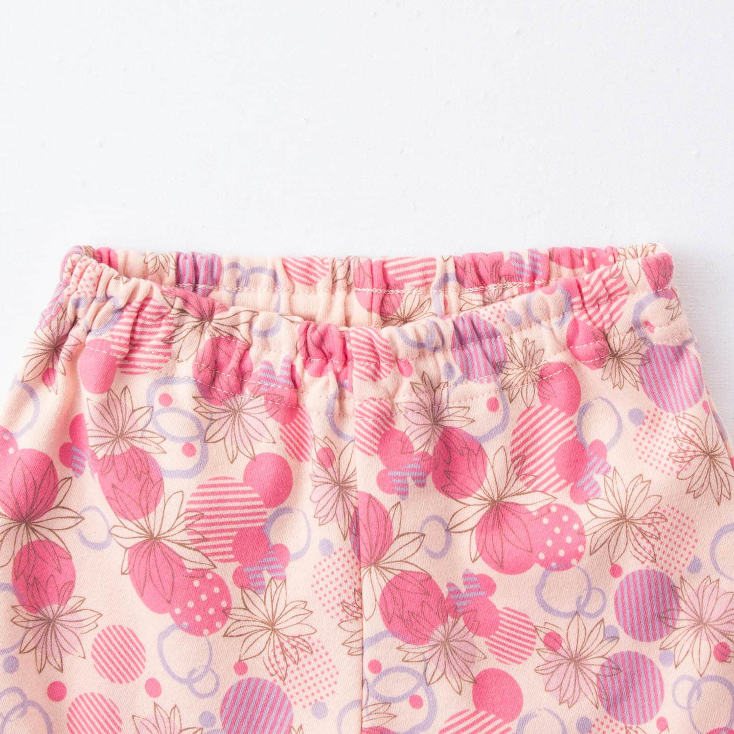 日本千趣會 - 迪士尼 夢幻荷葉短袖家居服/睡衣-米妮點點-粉