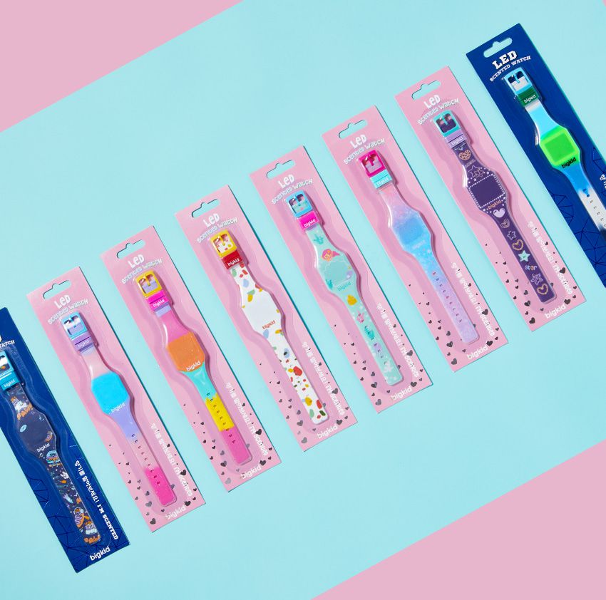 韓國 bigkid - 香香LED電子錶-深藍(橘子香)