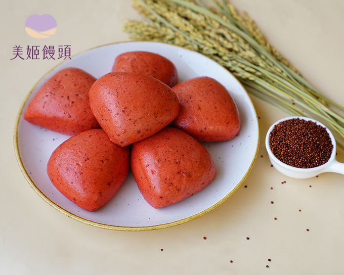 美姬饅頭 - 紅麴藜麥無糖米饅頭-50g*6顆