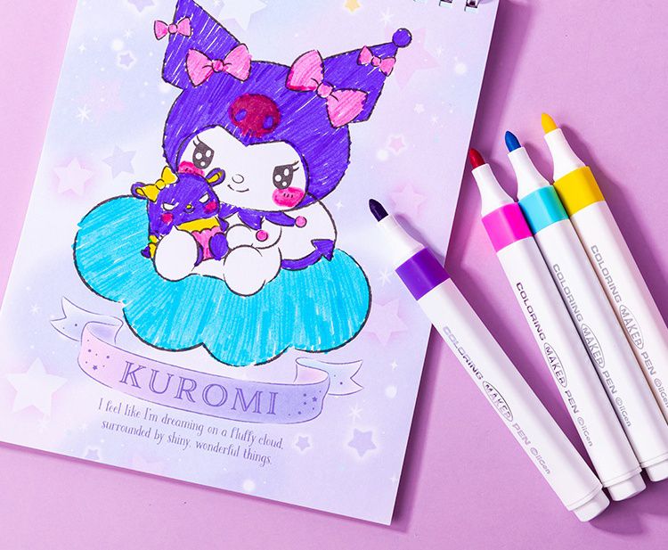 卡通可水洗塗鴉彩繪套裝-卡通人物酷洛米-紫色 (25.5x25cm)