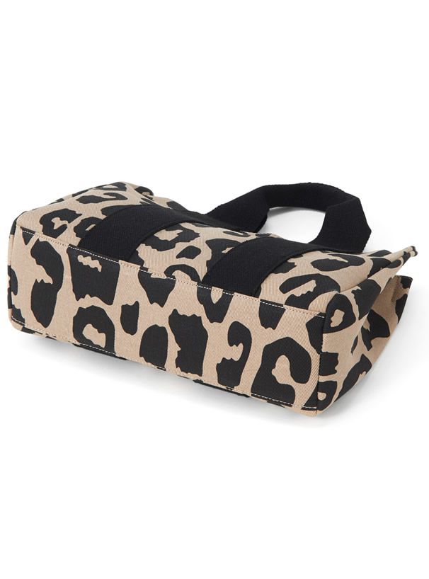 日本 GRL - 率性帆布豹紋托特包/手提包 (F)