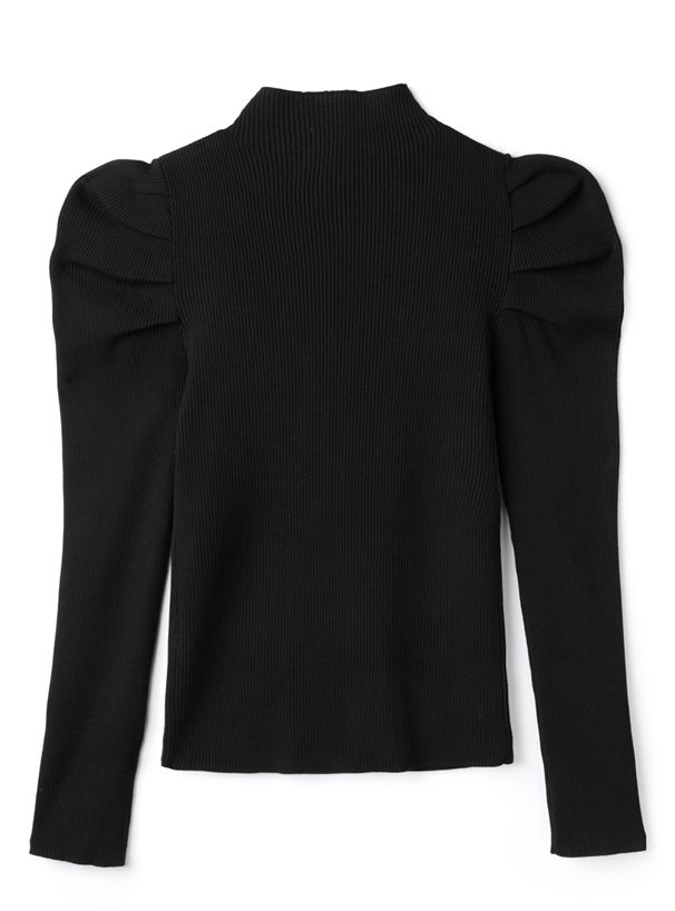 日本 GRL - 高嶺之花羊腿袖針織上衣-黑