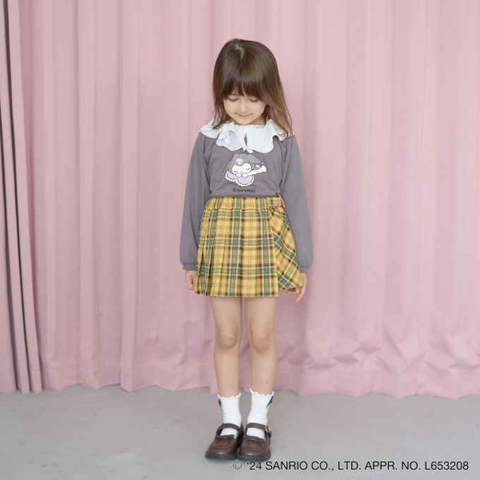 日本 Lycee mine - 聯名款 正反2way薄紗領長袖上衣-布丁狗-米黃