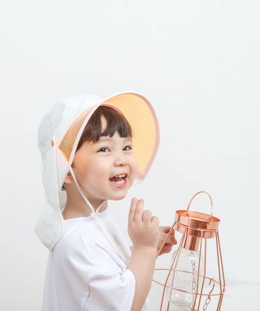 韓國 Babyblee - 抗UV遮陽板遮脖防曬帽-粉紅 (頭圍：L(50-54cm))