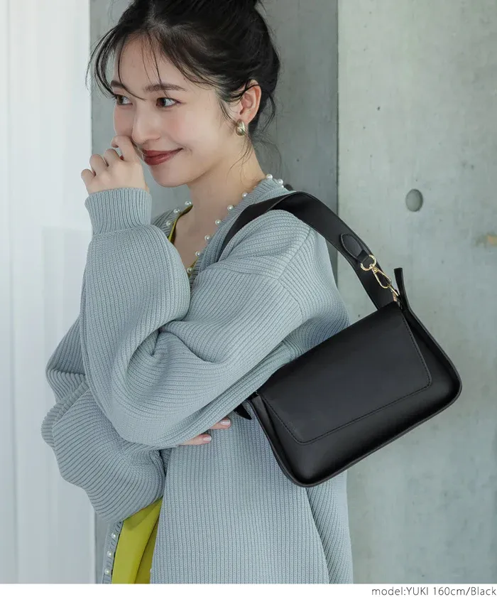 日本 COCA - 氣質方形皮革腋下包-米杏