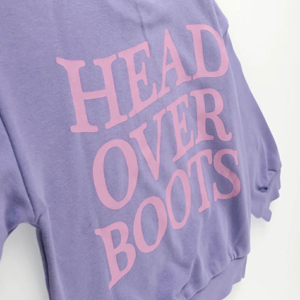 百搭印花縮口長袖上衣-HEAD OVER BOOTS-紫
