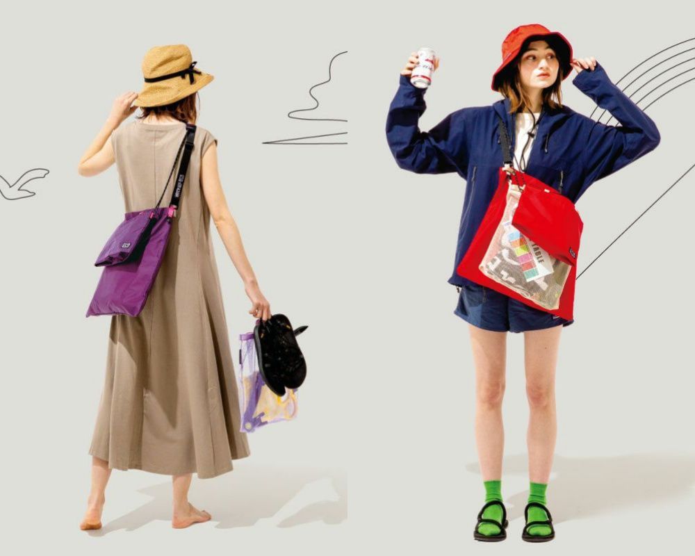 日本 IROHA - 百變萬用多功能斜背包/購物袋3件組-灰x黃