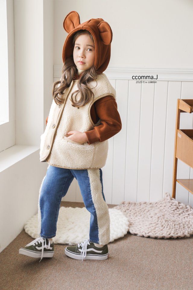 韓國 ccomma. J - 搖粒絨百搭背心-米