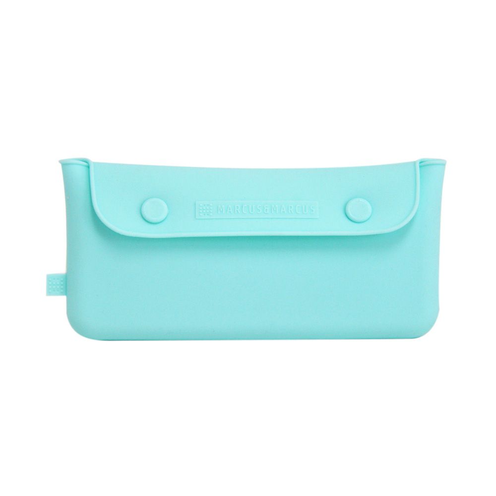 輕巧矽膠餐具收納袋-湖水綠