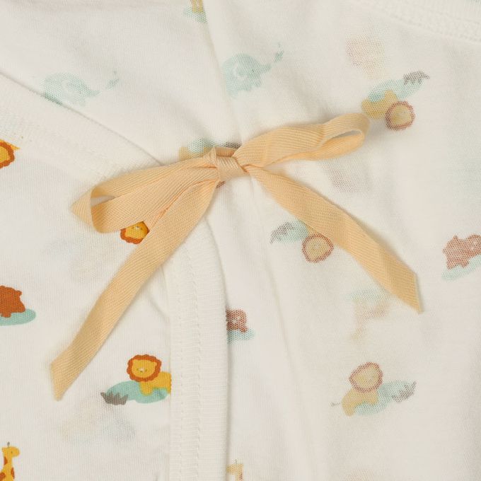 akachan honpo - 新生兒內衣4件組-象牙白色 (肚衣:50cm蝴蝶裝:50~60cm)