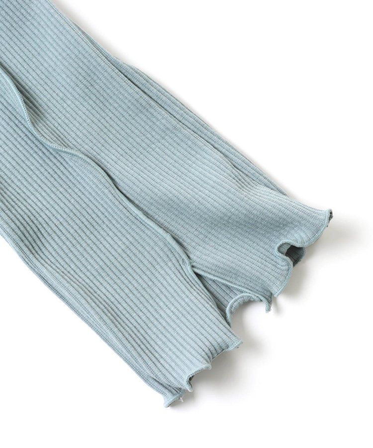 日本 BREEZE - 羅紋木耳時髦開叉長褲-象牙白