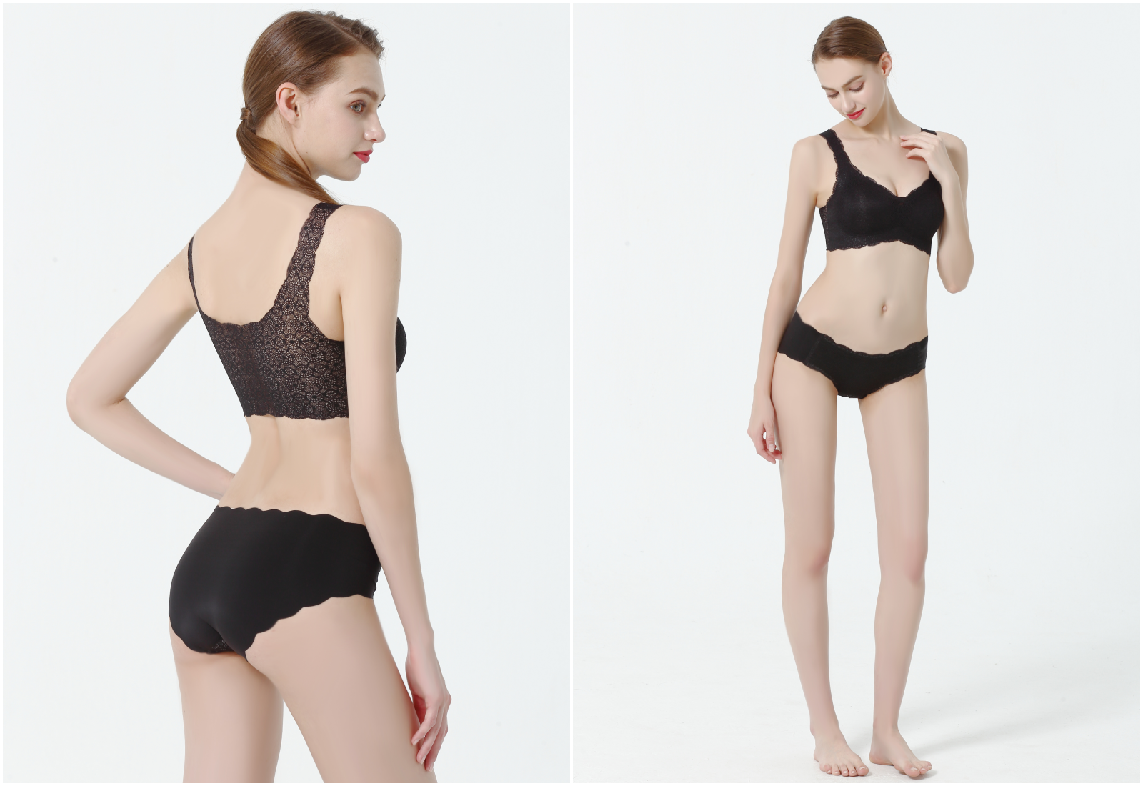 香茉 CHANMODE - 天使飛翼蕾絲裸感無痕內衣-貼合內衣款-膚-內衣x1件