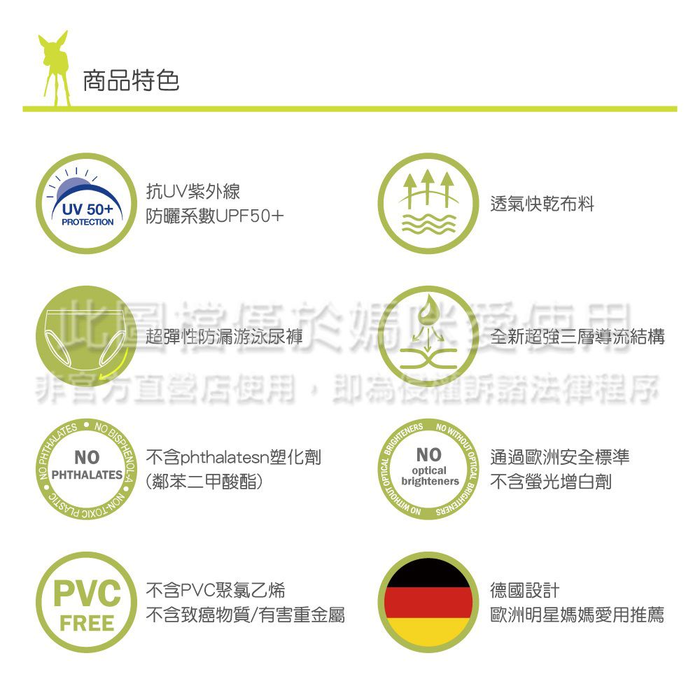 德國 Lassig - 嬰幼兒抗UV七分游泳尿布褲-蜜糖粉