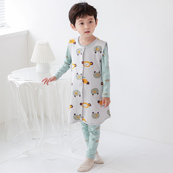 正韓 Cogibu - 極舒適無螢光劑 100% 有機棉幼兒/兒童鋪棉保暖防踢背心-樂園