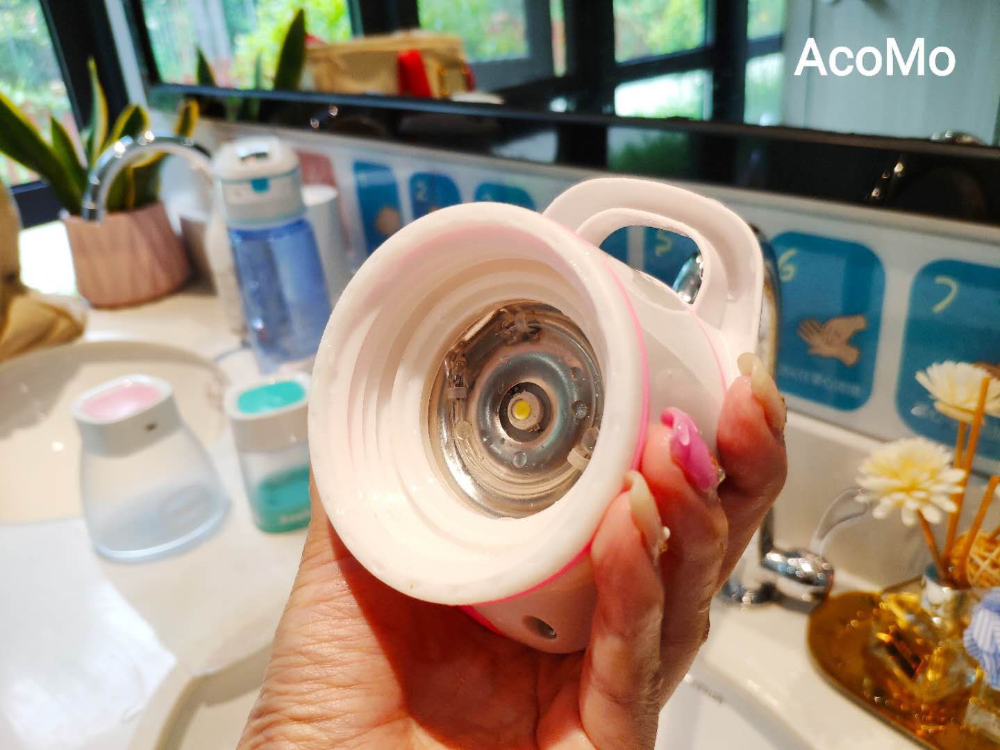 AcoMo - PS III WATER 90秒隨身殺菌水杯禮盒組-粉-750ml