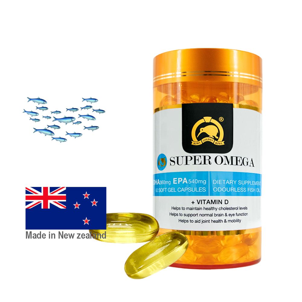 金奇維Kiwi Golden Kiwi 紐西蘭頂級OMEGA高濃度維他命D魚油膠囊-60粒