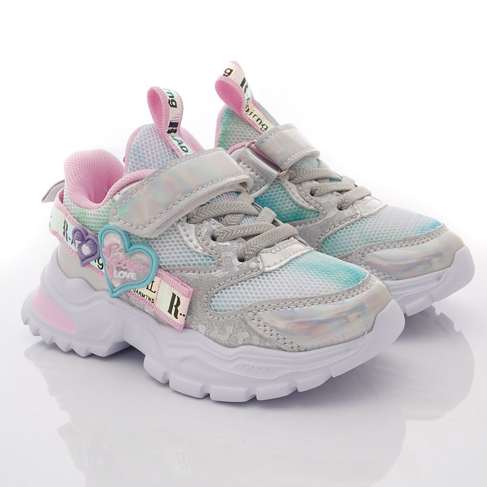 甜心電燈老爹鞋(中大童段)-運動鞋-銀