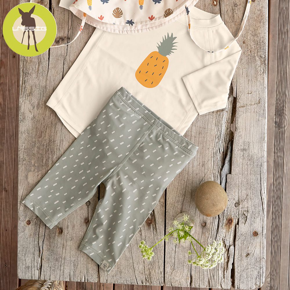 德國 Lassig - 嬰幼兒抗UV七分游泳尿布褲-蜜糖粉