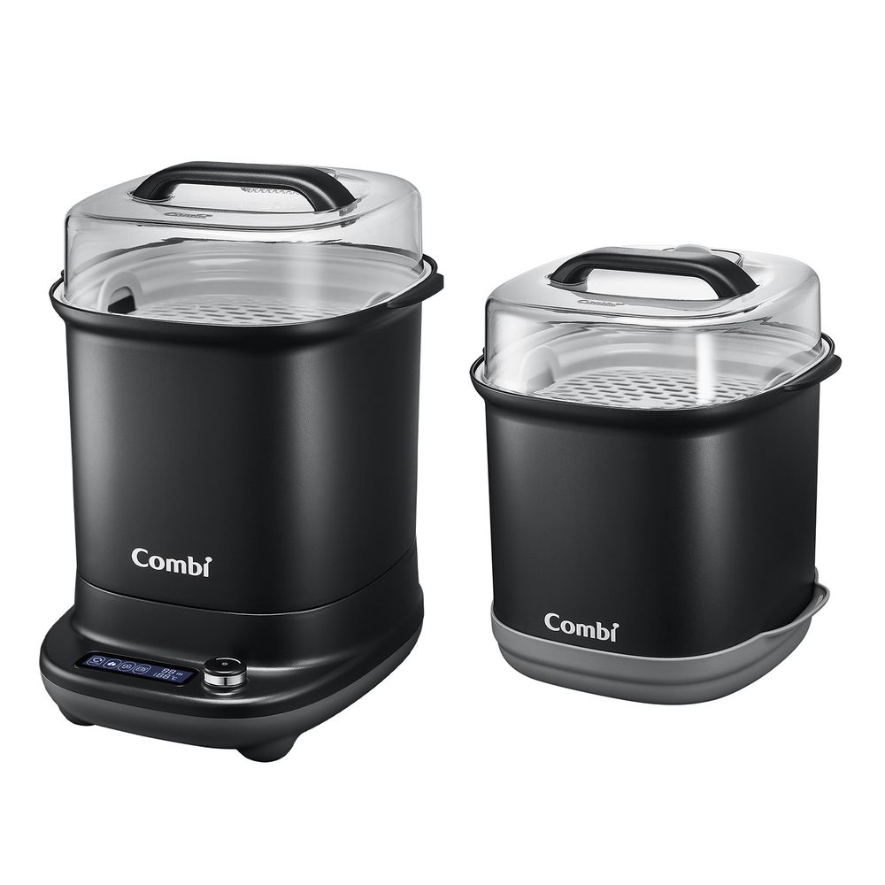 日本 Combi - GEN3消毒溫食多用鍋-1 + 1 實用組-曜石黑-消毒溫食多用鍋+奶瓶保管箱