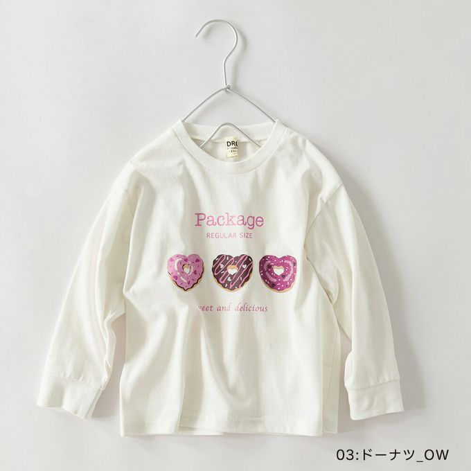 日本 BRANSHES - 100%棉 可愛女孩印花長袖上衣-草莓三明治-淺紫