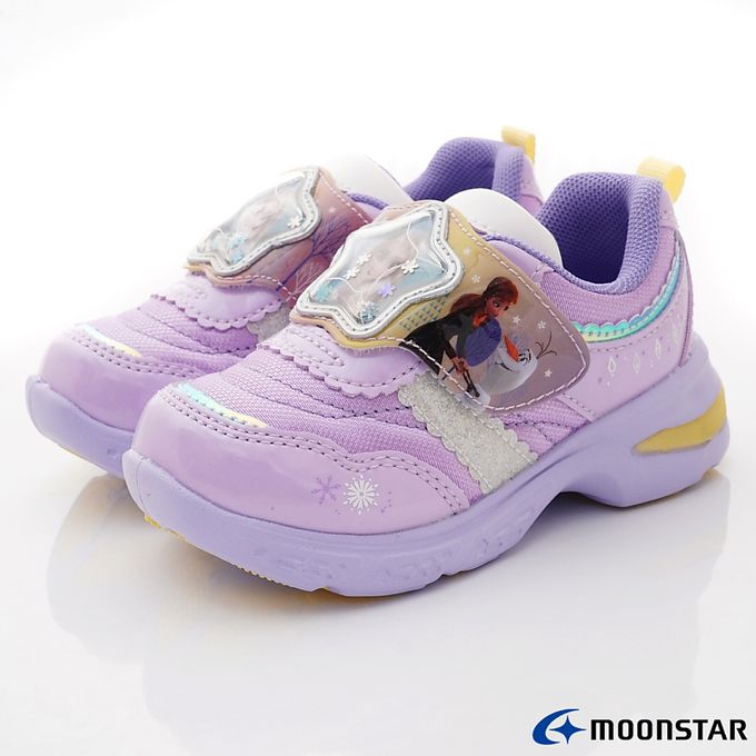 Moonstar日本月星 - 冰雪奇緣電燈鞋(中小童)-機能運動鞋-紫
