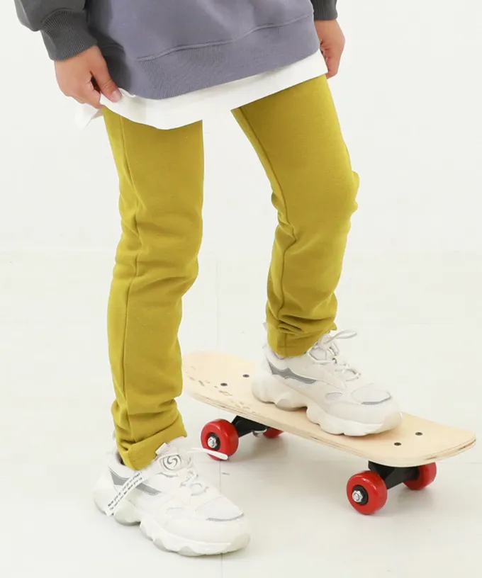 日本 devirock - RICH WARM 保暖裏毛合身長褲-灰藍