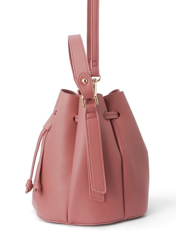 日本 GRL - 皮革抽繩水桶包/手提包-身可可 (F)