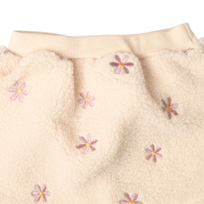 akachan honpo - 10分裙褲-刷毛 刺繡-淺卡其色