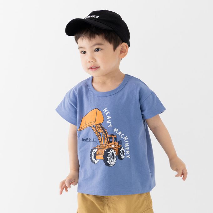 日本 Chil2 - 100%棉 定番印花短袖上衣-薯條好朋友-紫