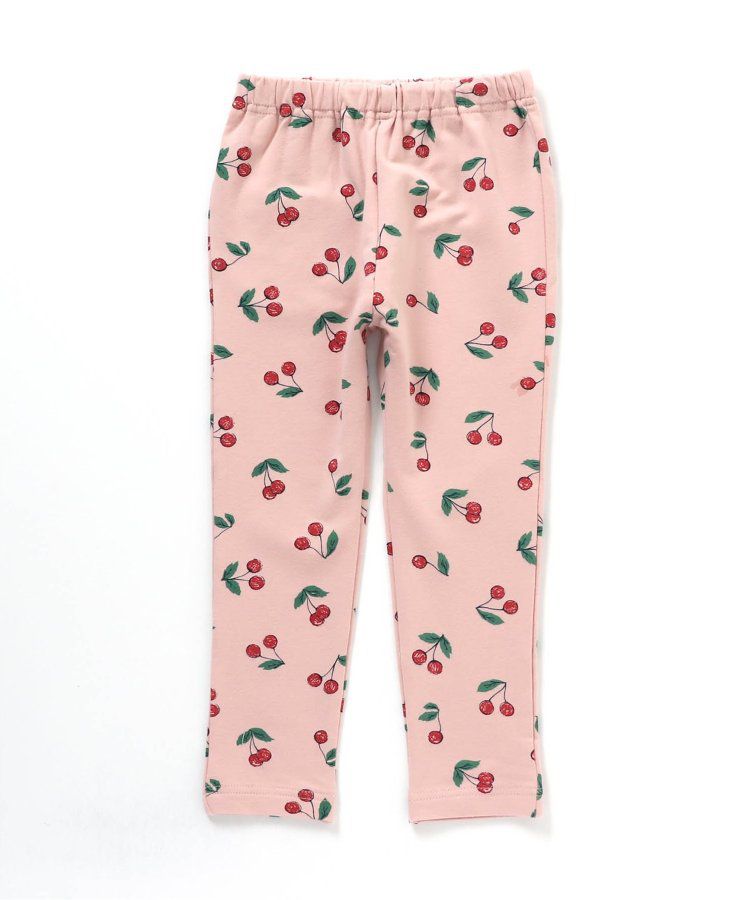 日本 BREEZE - 休閒百搭鬆緊長褲(9分丈)-碎花-淺鵝黃