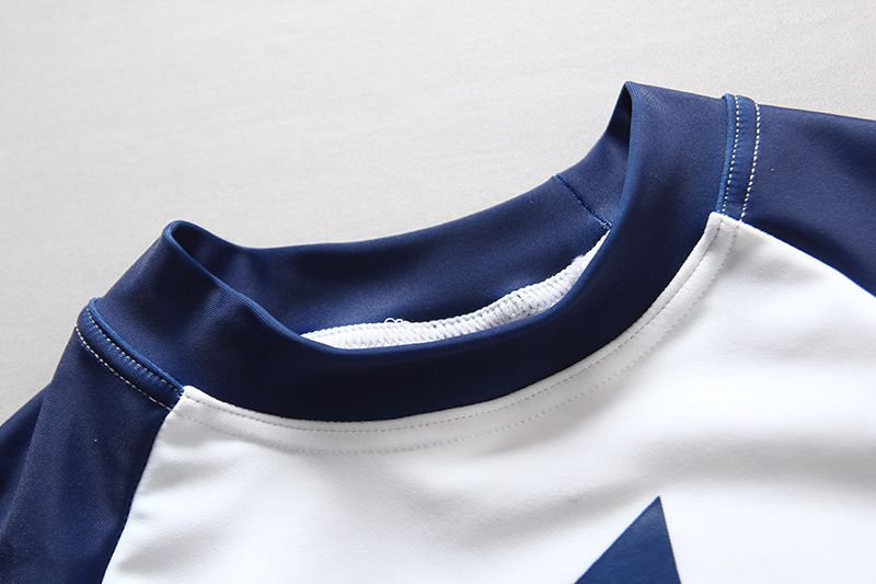 男寶長袖泳裝套裝(附帽子)-壞壞鯊魚-深藍+白