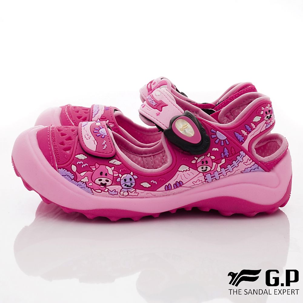 G.P - 護趾磁扣兒童涼鞋(中小童款)-桃紅