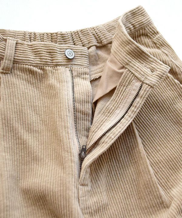 日本 zootie - 文藝感燈芯絨百搭寬褲-洋紅