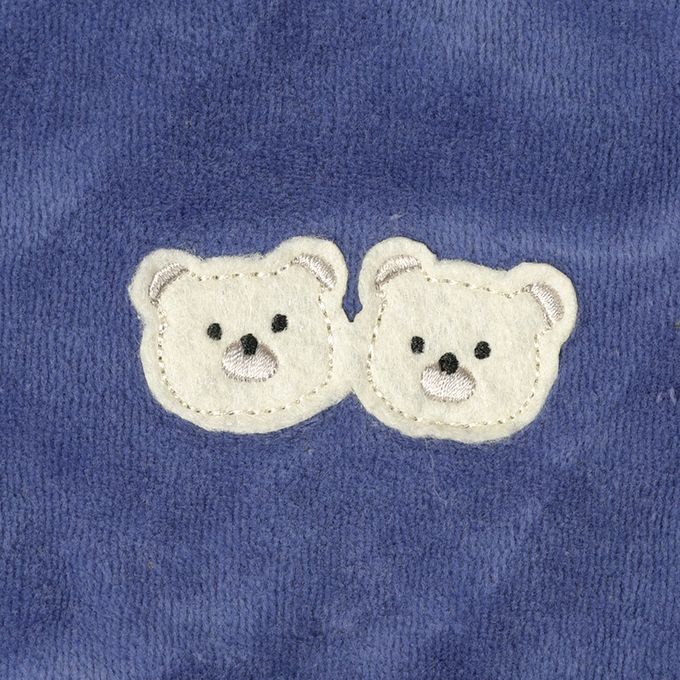 akachan honpo - 長袖亨利領休閒上衣-天鵝絨-深藍色