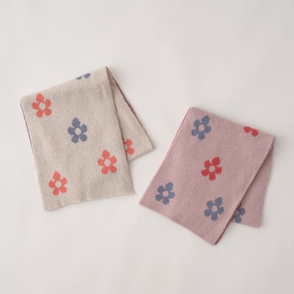 日本 Lycee mine - 少女小花柔軟圍巾-粉紅 (F)