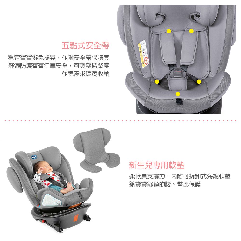 義大利 chicco - Unico 0123 Isofit安全汽座-大理灰