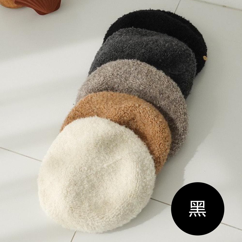 韓國配件連線 - 冬季混羊毛貝雷帽-黑 (FREE)