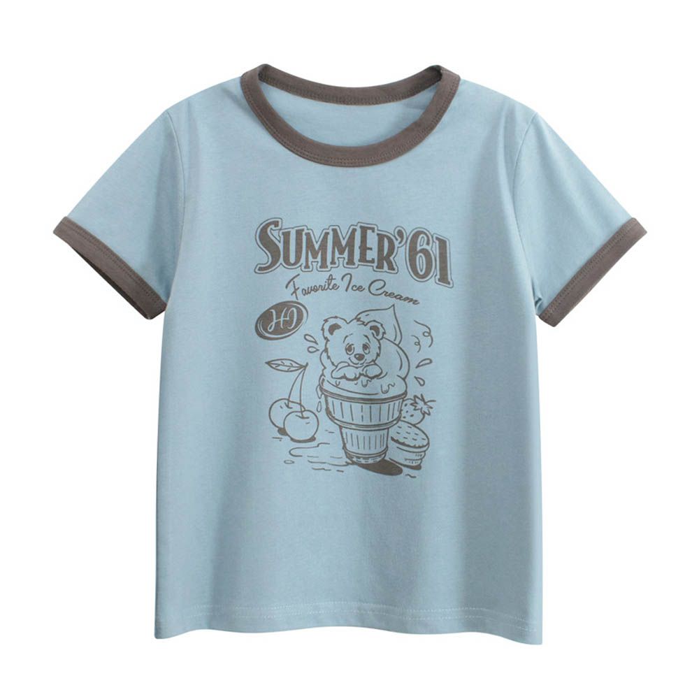 純棉短袖上衣-最愛霜淇淋-藍色