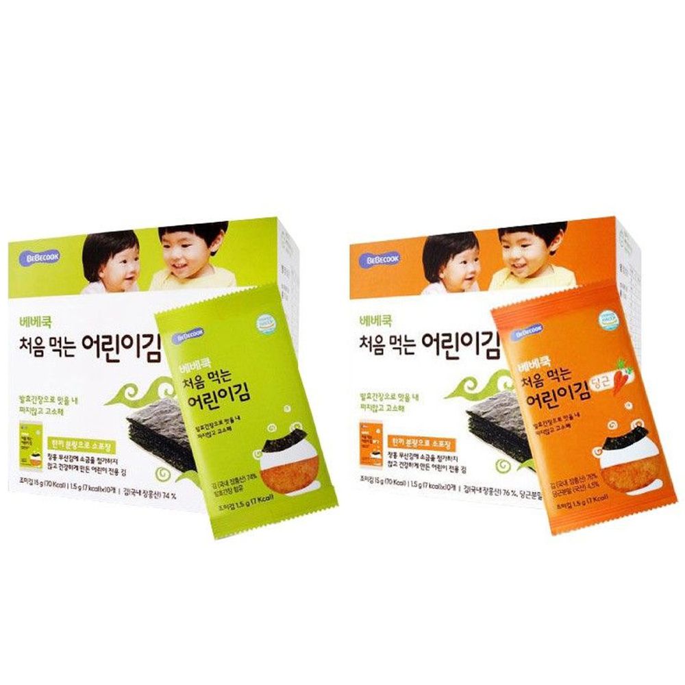 BEBECOOK 寶膳 - 幼兒海苔-二入組-原味 10入/盒*2