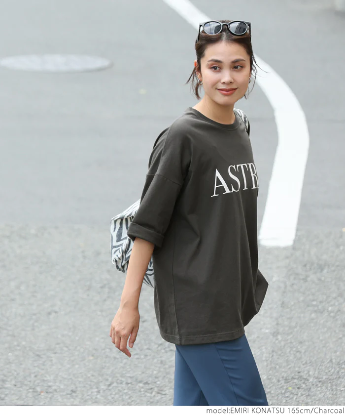 日本 COCA - 圓領純棉透氣字母短T-媽媽-白