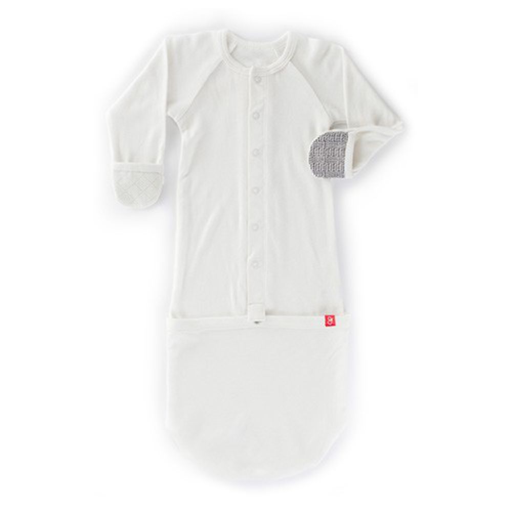 美國 GOUMIKIDS - 有機棉嬰兒睡袍-菱形點點 (0-6m)