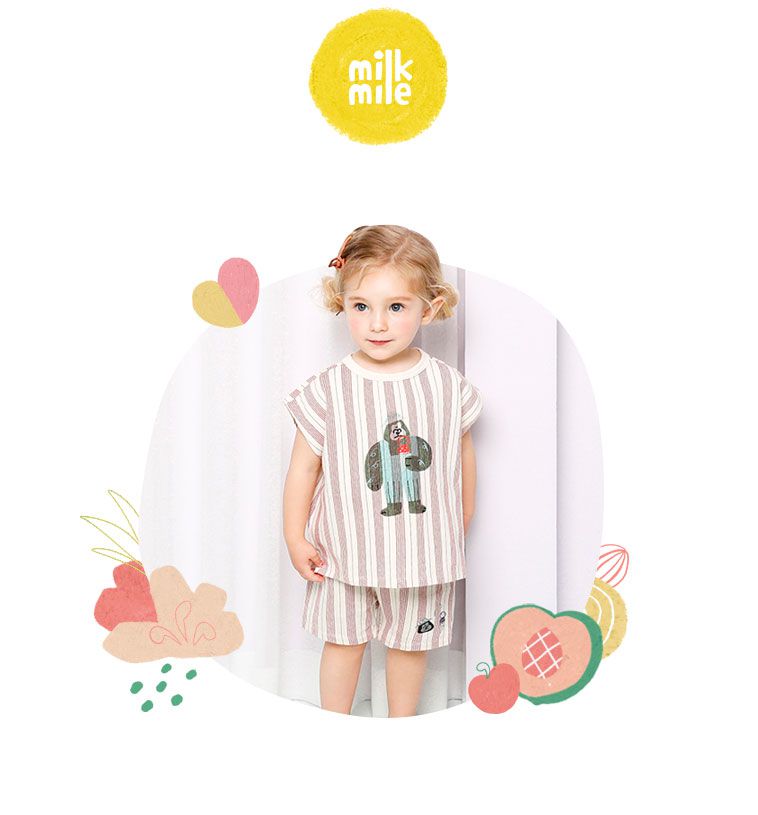 韓國 milk mile - 條紋大猩猩套裝