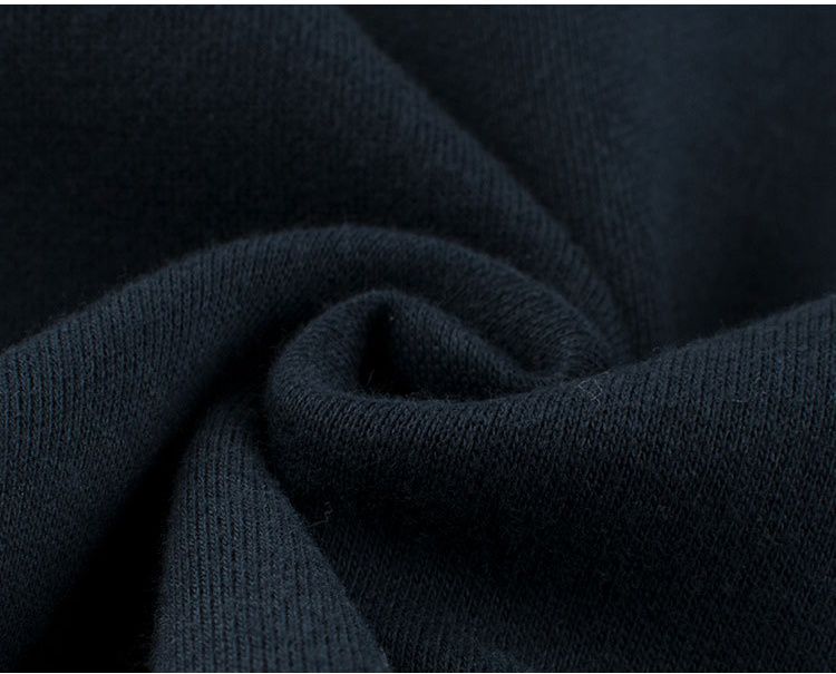 加絨棉質圓領長袖上衣/大學T-恐龍骨頭-深藍色