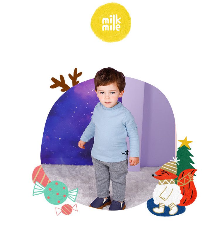 韓國 milk mile - (裏起毛)側邊小狗狗內搭衣-粉紅