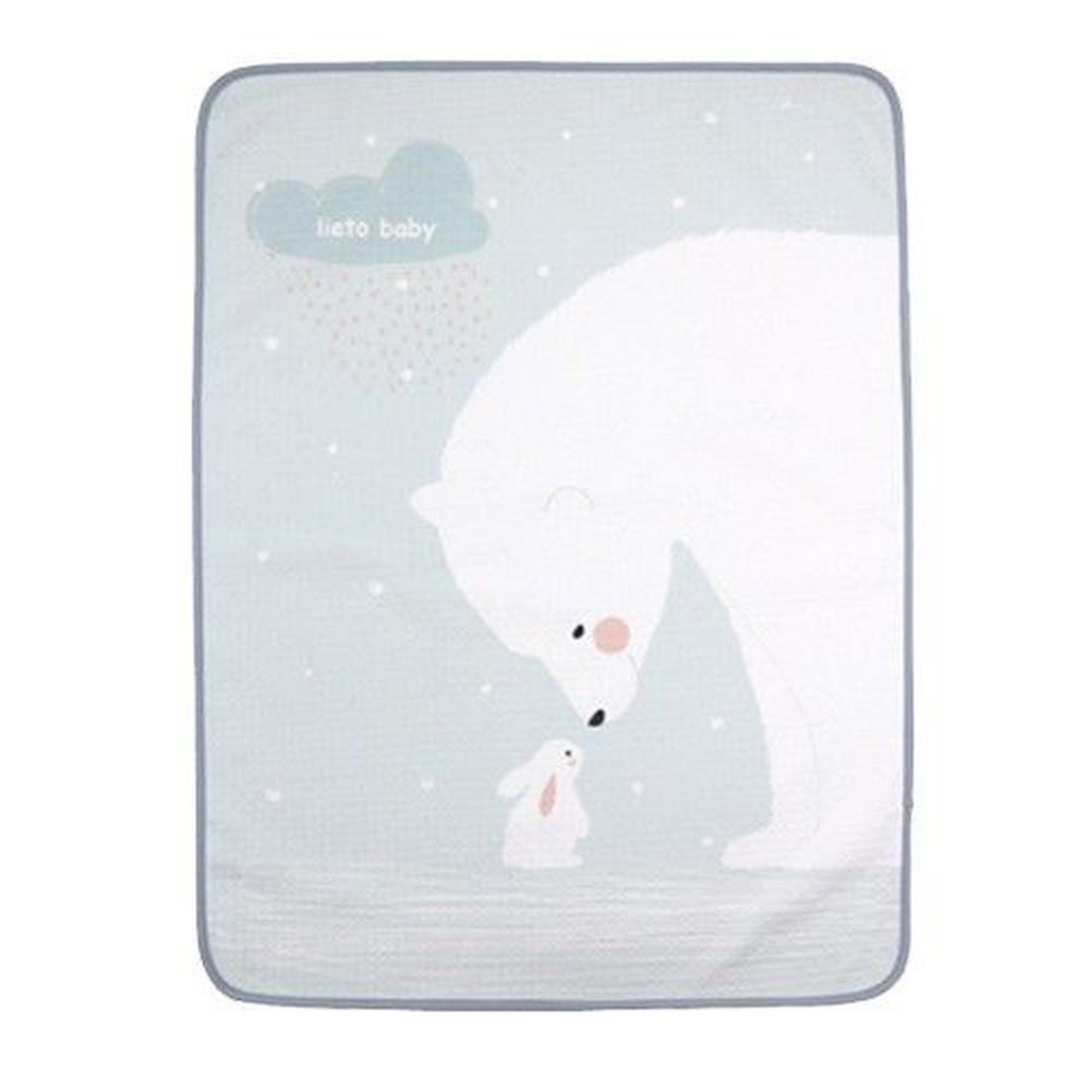 韓國 Lieto baby - 童話風有機棉防水墊-雪地北極熊-薄荷綠 (50*60cm)