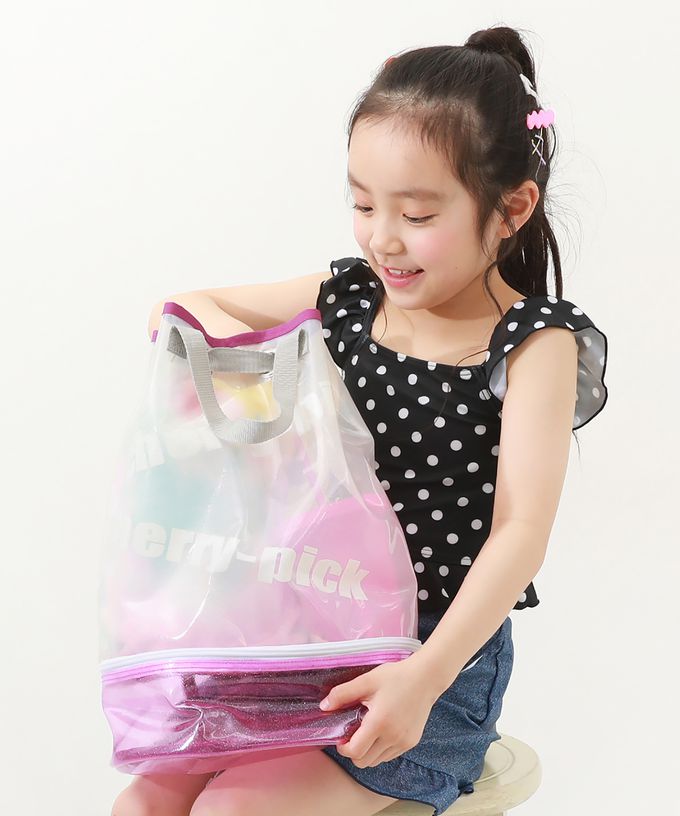 日本 devirock - 繽紛透亮防水分層便利游泳背包/水桶包-水藍 (40x26x16.5cm)