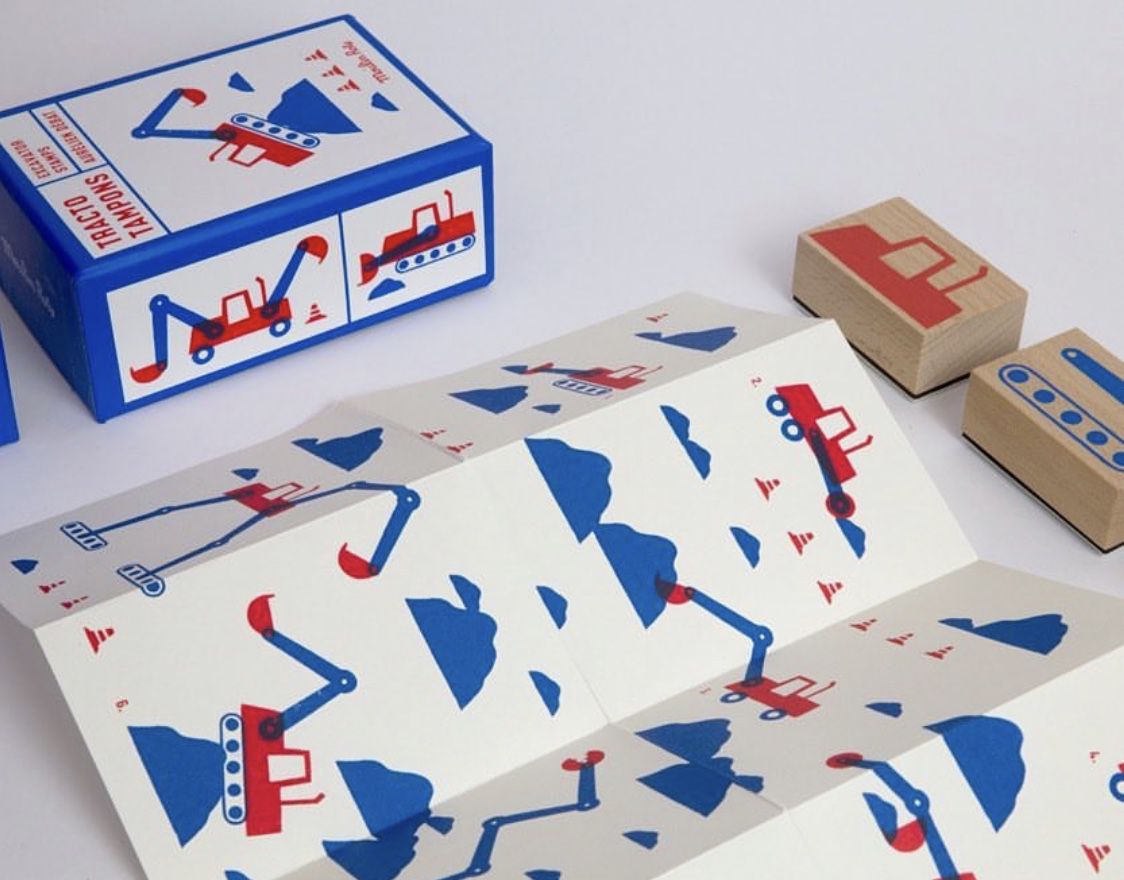 Moulin Roty - 木質印章遊戲組-挖土機